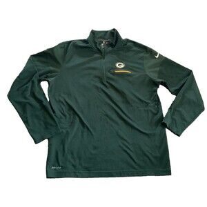 Nike Dri-FIT Green Bay Packers Quarter Zip Pullover Men’s Large NFL EUC